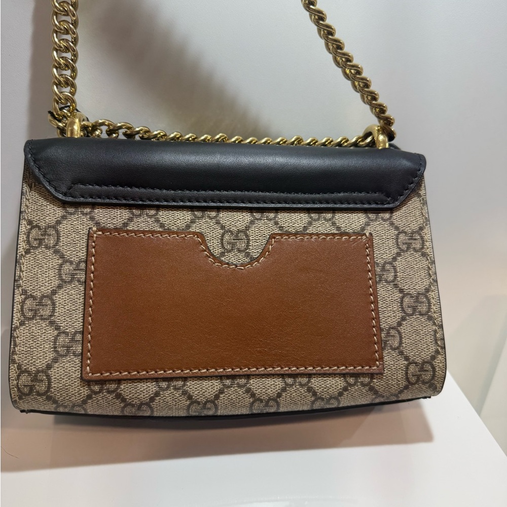Gucci GG Monogram Black/Tan Padlock Bag - Picture 2 of 12